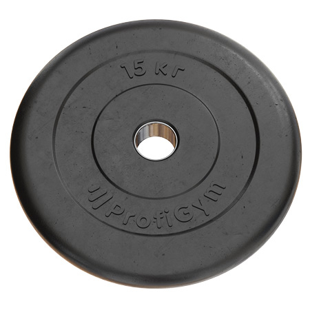 Тренировочный диск Profigym 15 кг 26 мм черный